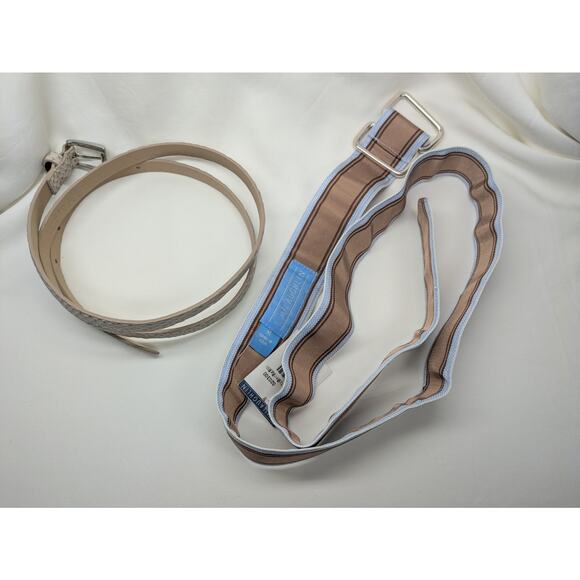 Lot of 2 J.McLaughlin(NWT) Talbolts Belt Womens M Ribbon Snake Embossed Leather - Picture 2 of 8